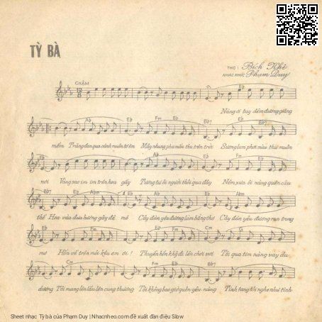 Page 1 of Sheet music PDF Tỳ bà - Phạm Duy
