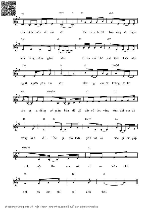 Page 2 of Sheet music PDF Ước gì - Võ Thiện Thanh