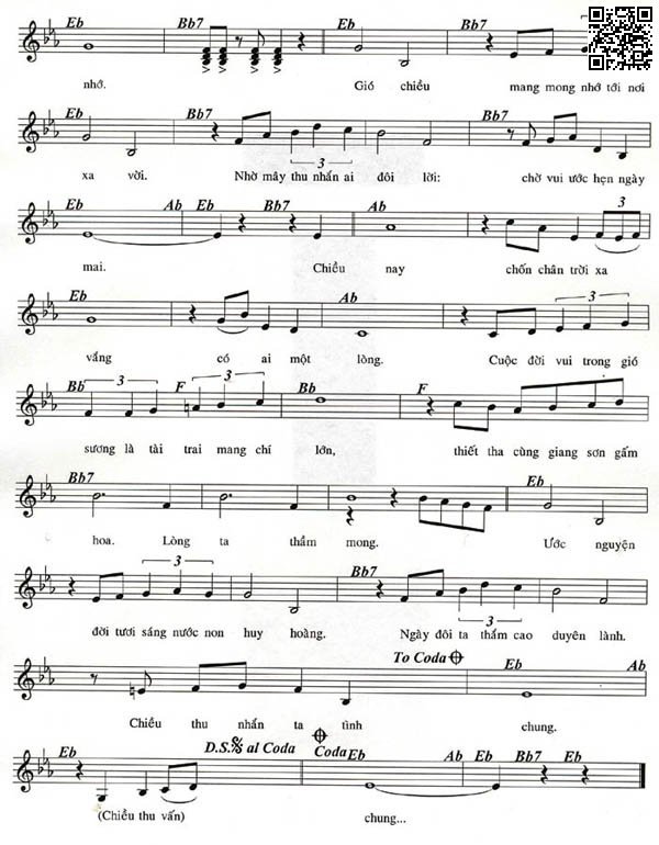 Page 2 of Sheet music PDF Ước hẹn chiều thu - Dương Thiệu Tước