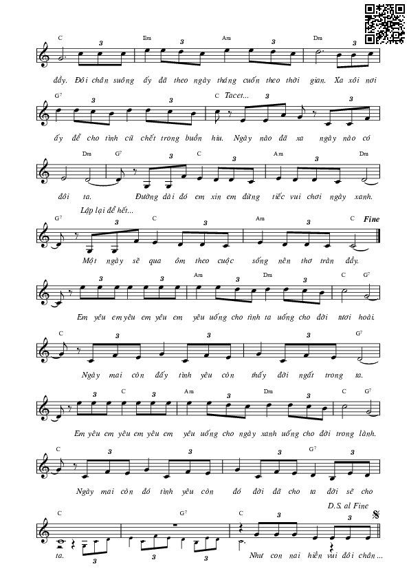 Page 2 of Sheet music PDF Uống nước bên bờ suối - Lê Uyên Phương