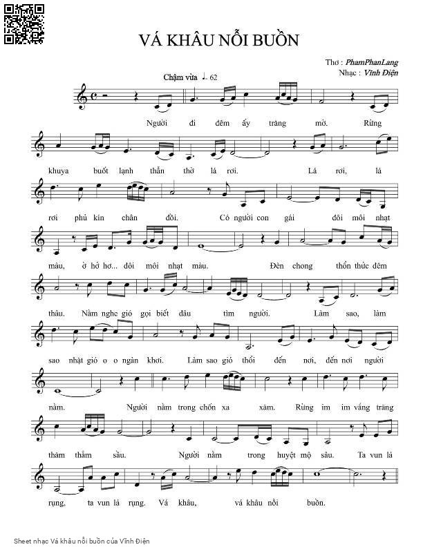 Sheet PDF of Vá khâu nỗi buồn