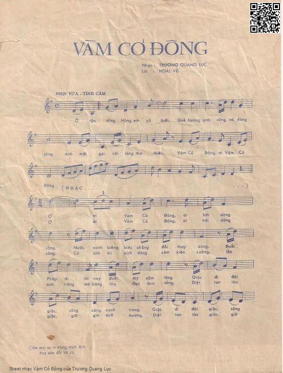 Page 4 of Sheet music PDF Vàm Cỏ Đông - Trương Quang Lục
