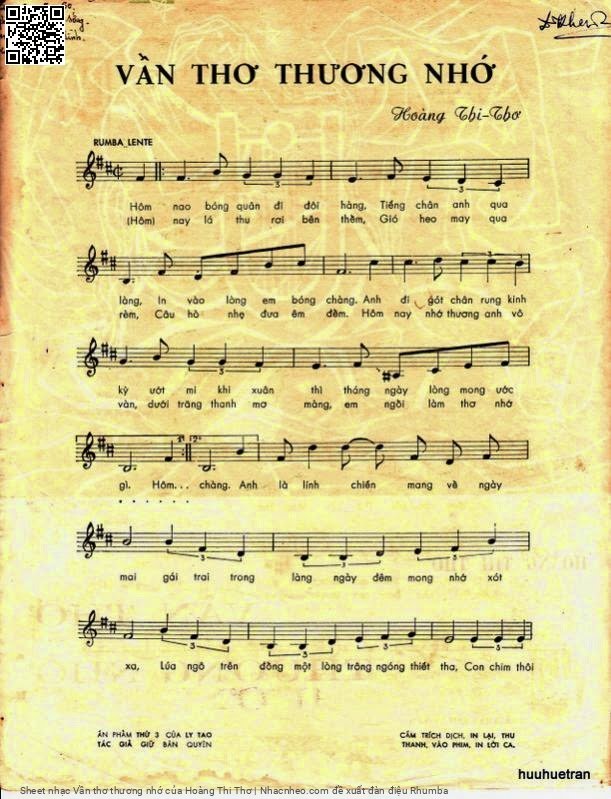 Page 2 of Sheet music PDF Vần thơ thương nhớ - Hoàng Thi Thơ
