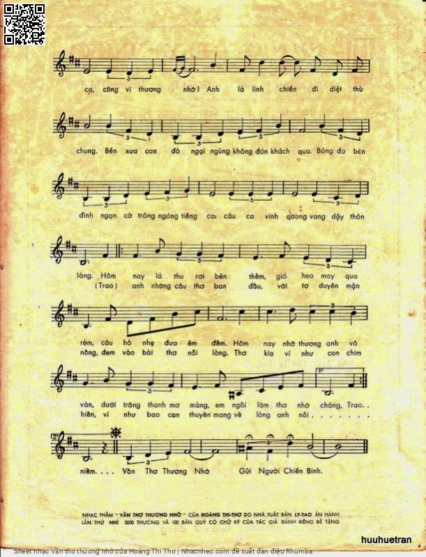 Page 3 of Sheet music PDF Vần thơ thương nhớ - Hoàng Thi Thơ