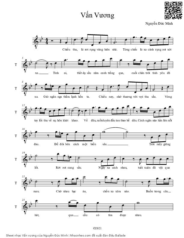 Sheet PDF of Vấn vương - Nguyễn Đức Minh