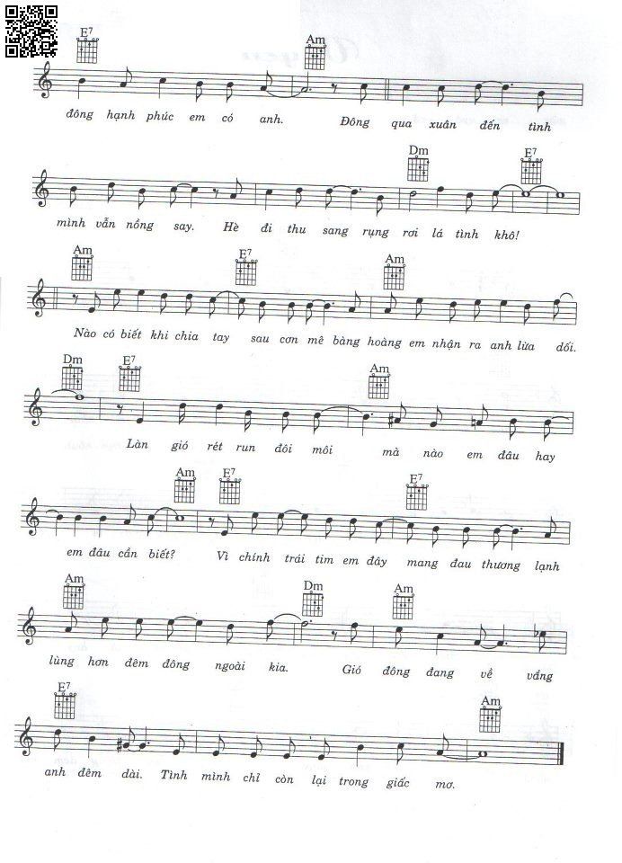 Page 2 of Sheet music PDF Vắng anh mùa đông - Trương Lê Sơn