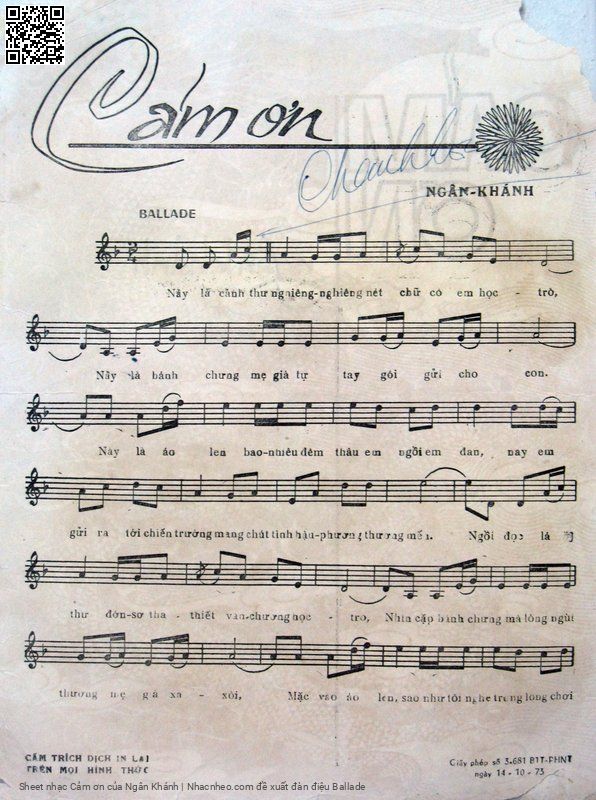 Page 2 of Sheet music PDF Cảm ơn - Ngân Khánh
