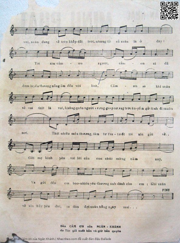 Page 3 of Sheet music PDF Cảm ơn - Ngân Khánh