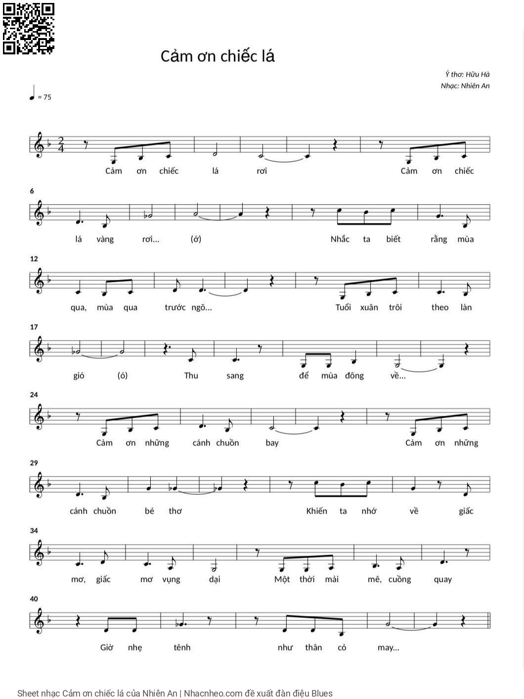 Cảm ơn chiếc lá rơi Cảm ơn chiếc lá vàng rơi, Trang 1