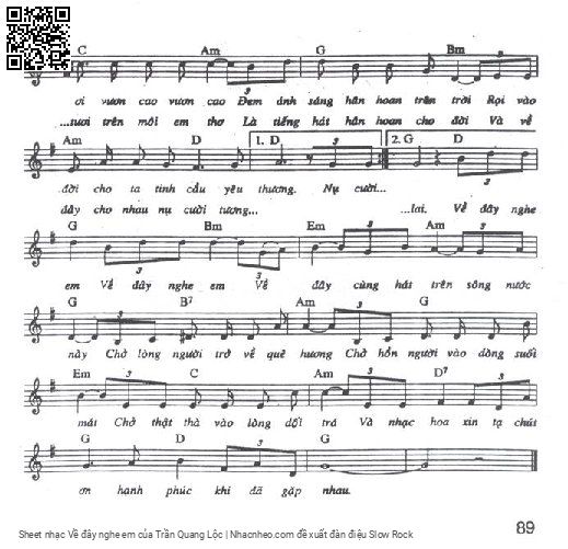 Page 2 of Sheet music PDF Về đây nghe em - Trần Quang Lộc