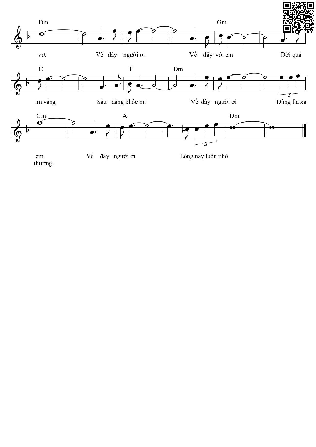 Page 2 of Sheet music PDF Về đây người ơi - Phạm Minh Trí