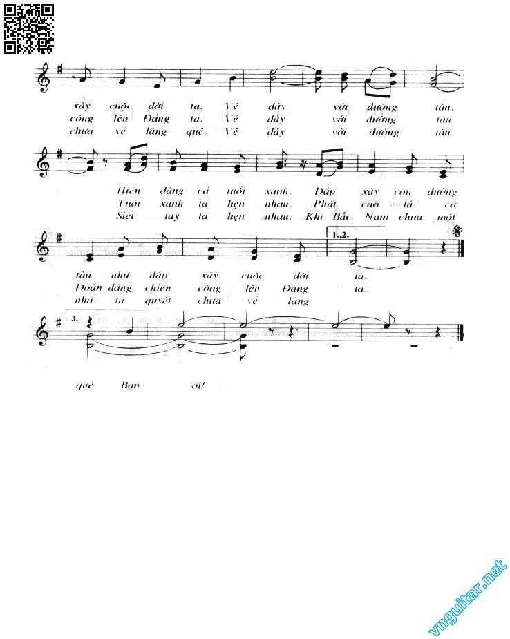 Page 3 of Sheet music PDF Về đây với đường tàu - Lưu Cầu