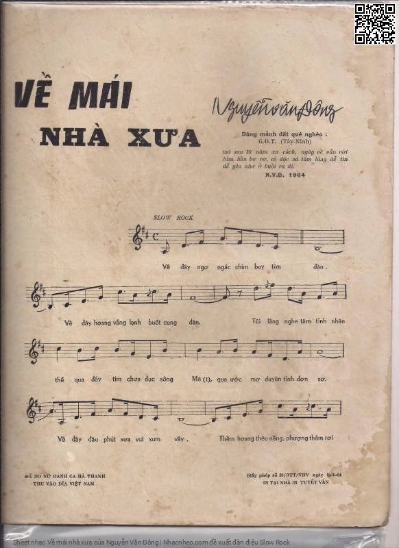 Page 2 of Sheet music PDF Về mái nhà xưa - Nguyễn Văn Đông