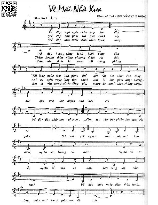 Page 5 of Sheet music PDF Về mái nhà xưa - Nguyễn Văn Đông