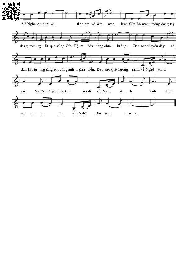 Page 2 of Sheet music PDF Về Nghệ An yêu thương - Nguyễn Văn Việt