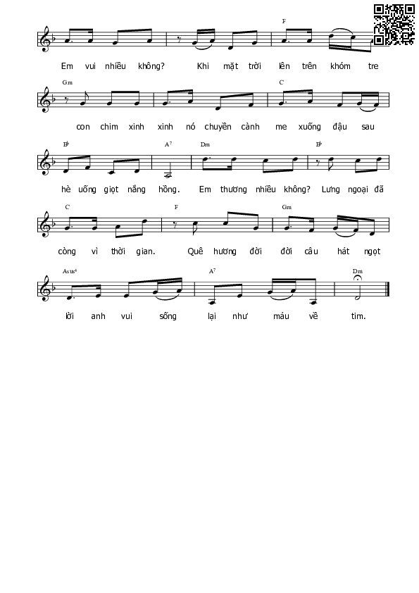 Page 2 of Sheet music PDF Về quê ngoại - Hàn Châu
