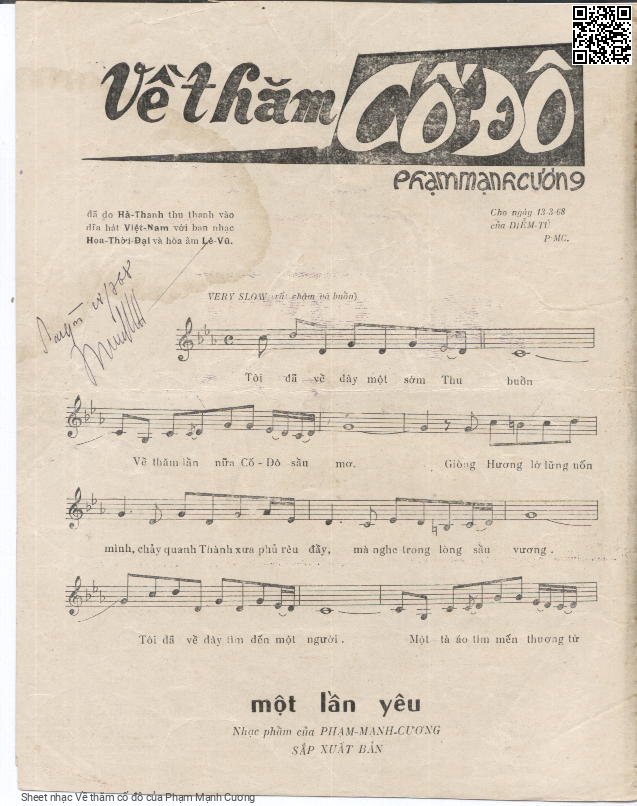 Page 2 of Sheet music PDF Về thăm cố đô - Phạm Mạnh Cương
