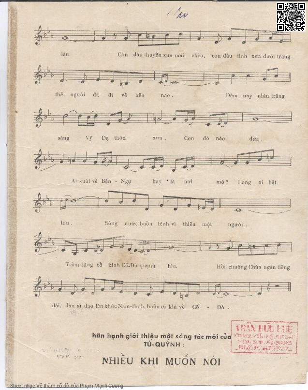 Page 3 of Sheet music PDF Về thăm cố đô - Phạm Mạnh Cương
