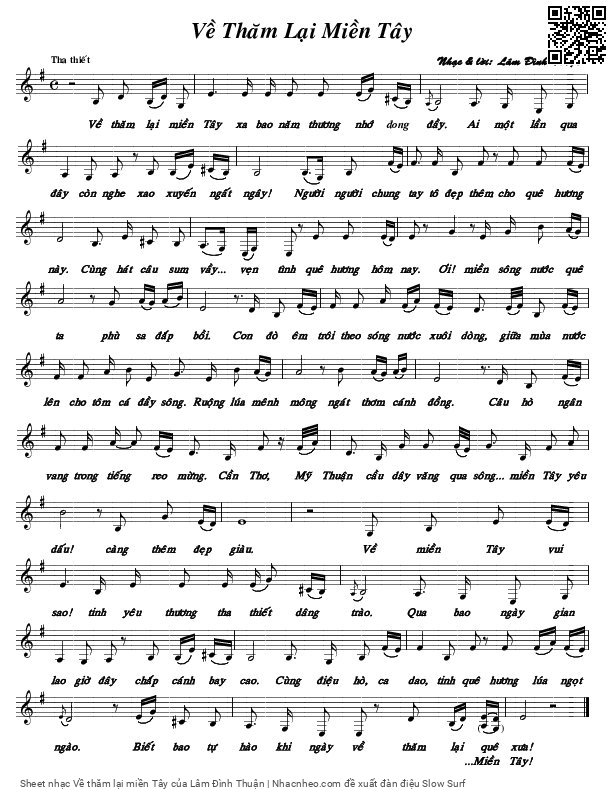 Sheet PDF of Về thăm lại miền Tây