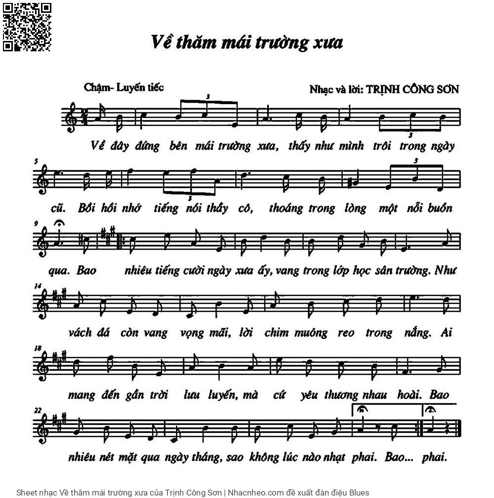 Sheet PDF of Về thăm mái trường xưa