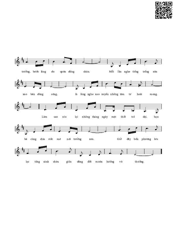 Page 2 of Sheet music PDF Về thăm trường xưa - Lê Vân Tú