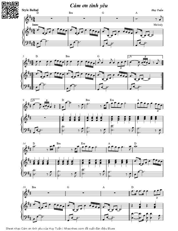 Sheet PDF of Cám ơn tình yêu