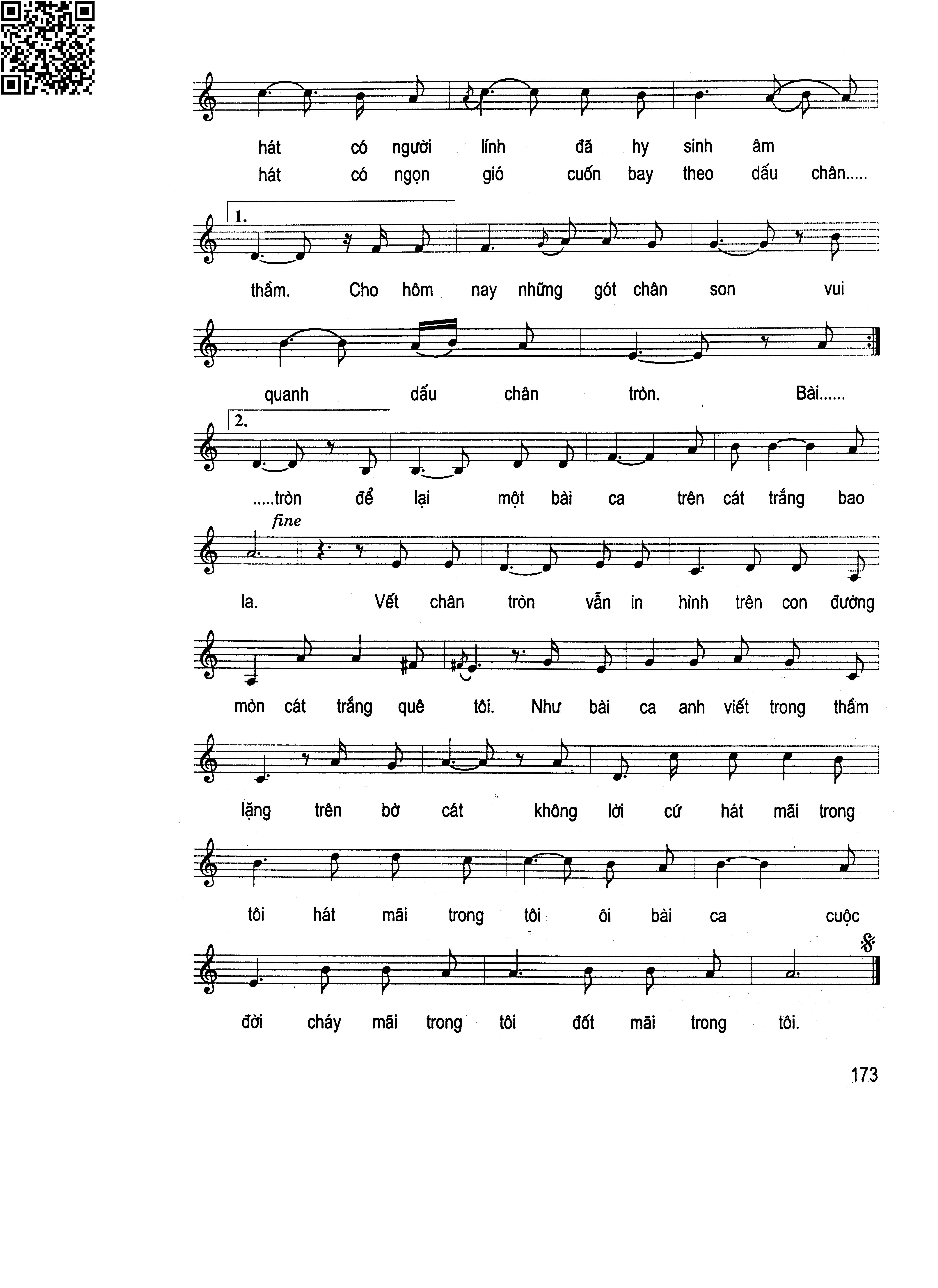 Page 2 of Sheet music PDF Vết chân tròn trên cát - Trần Tiến