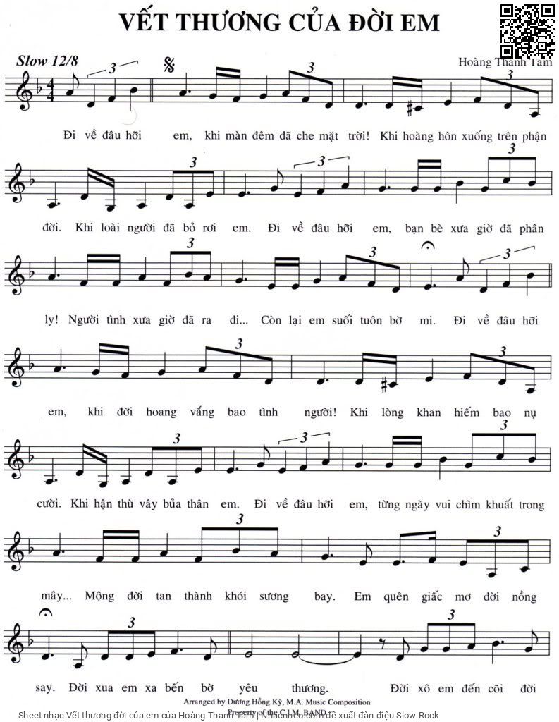 Sheet PDF of Vết thương đời của em