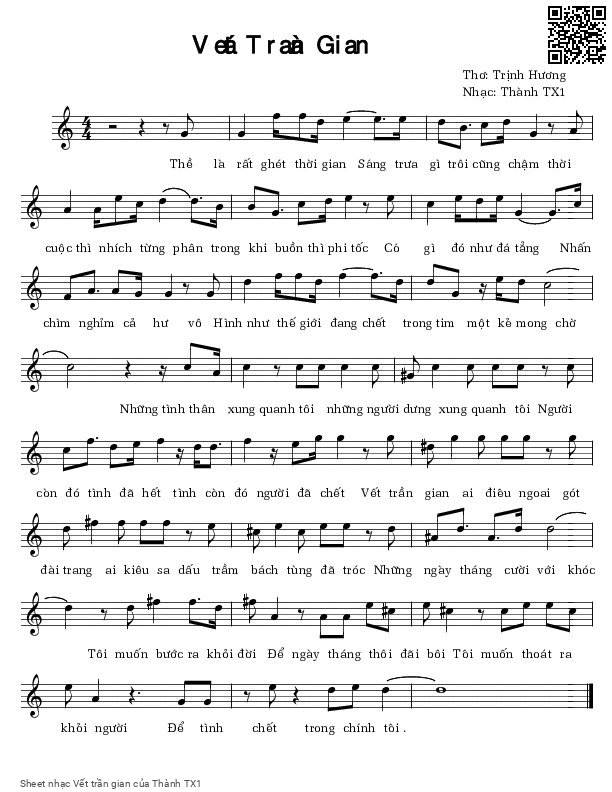 Sheet PDF of Vết trần gian