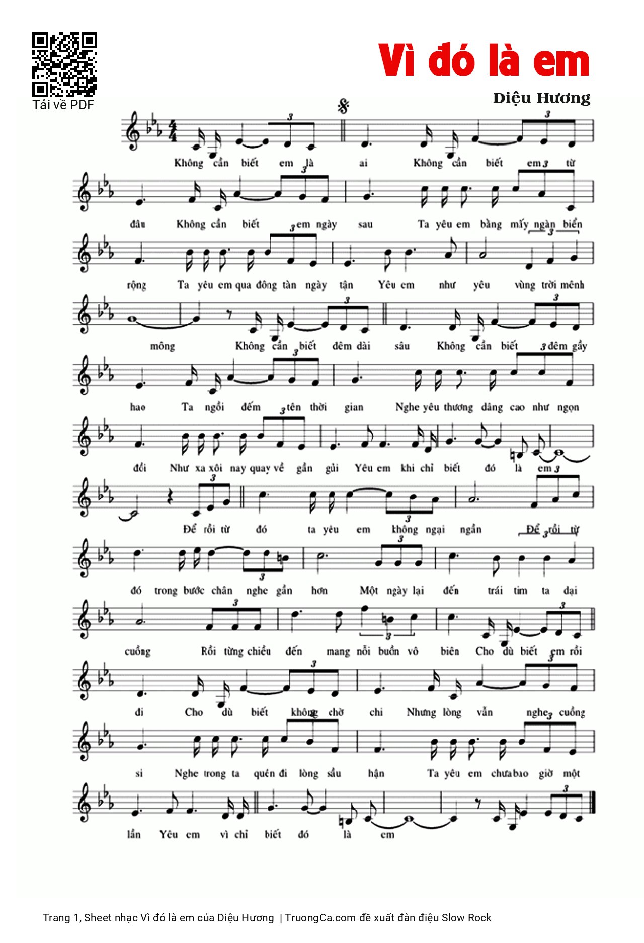 Vì đó là em - Diệu Hương