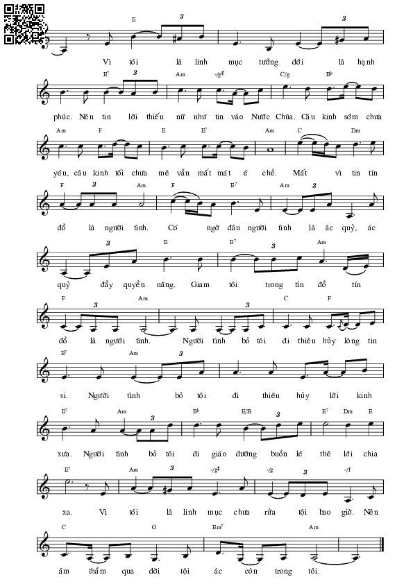 Page 2 of Sheet music PDF Vì tôi là linh mục - Nguyễn Đức Quang