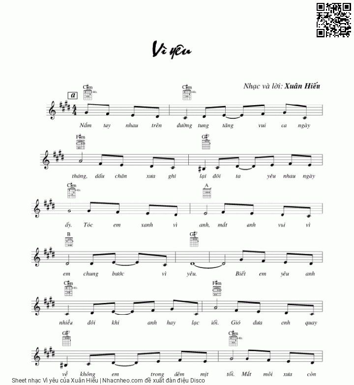 Sheet PDF of Vì yêu - Xuân Hiếu