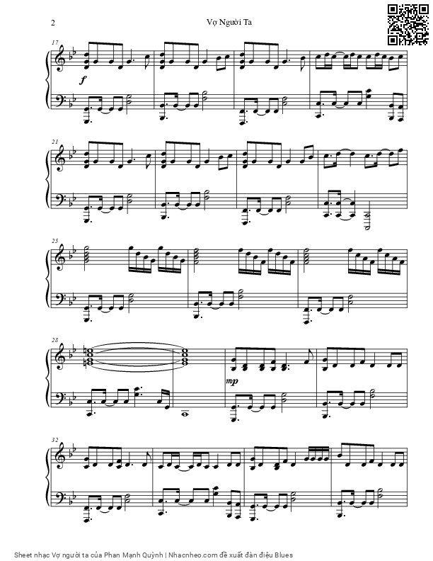 Page 2 of Sheet music PDF Vợ người ta - Phan Mạnh Quỳnh