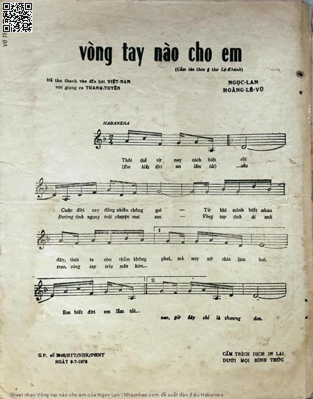Page 2 of Sheet music PDF Vòng tay nào cho em - Ngọc Lan