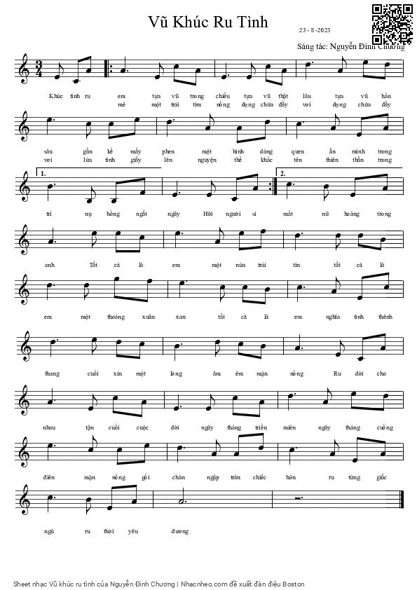 Sheet PDF of Vũ khúc ru tình
