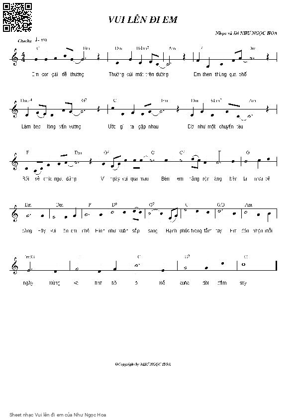 Page 1 of Sheet music PDF Vui lên đi em - Như Ngọc Hoa