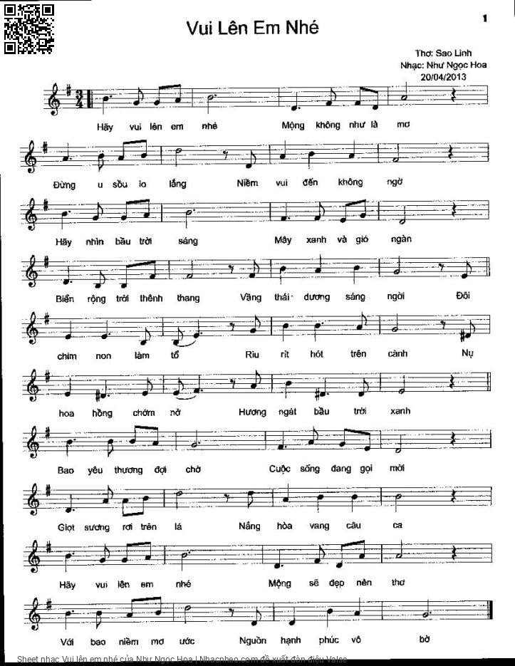 Sheet PDF of Vui lên em nhé