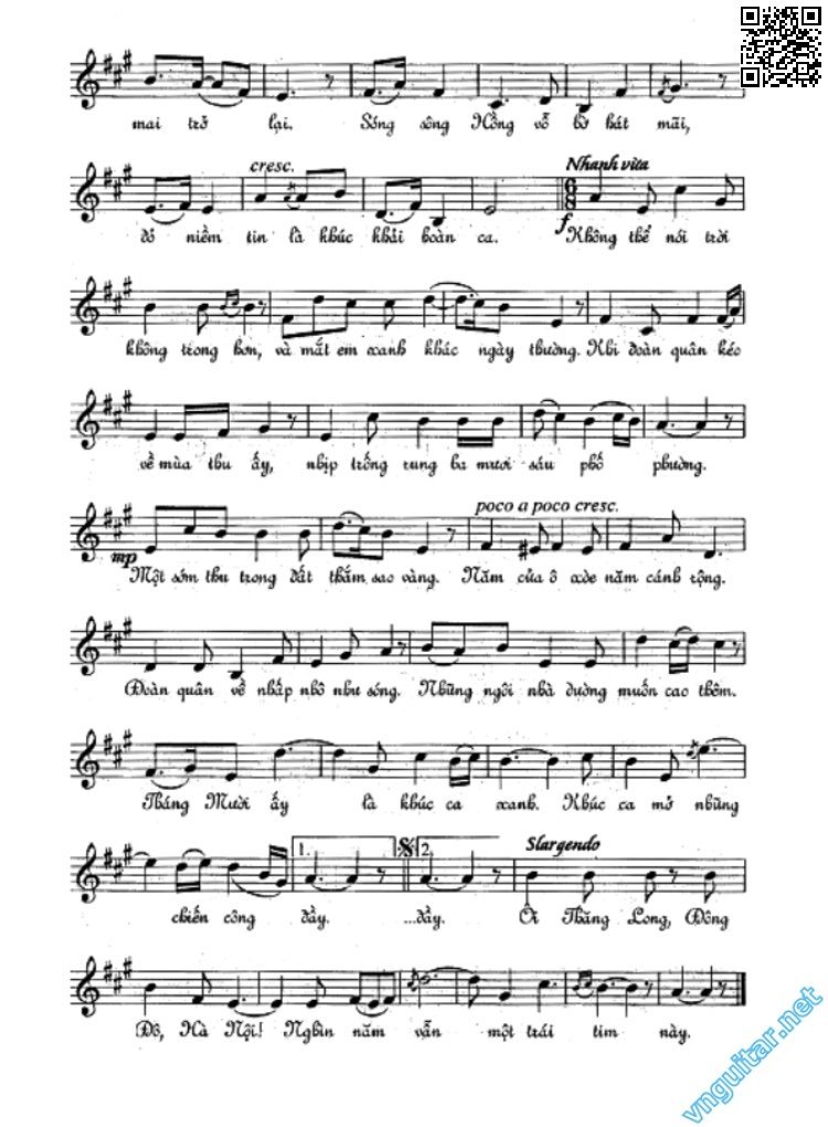 Page 2 of Sheet music PDF Cảm xúc tháng mười - Nguyễn Thành
