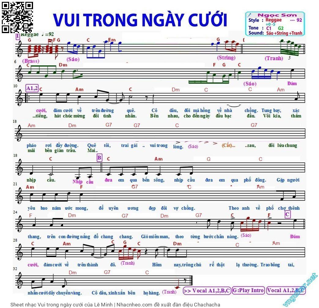Sheet PDF of Vui trong ngày cưới