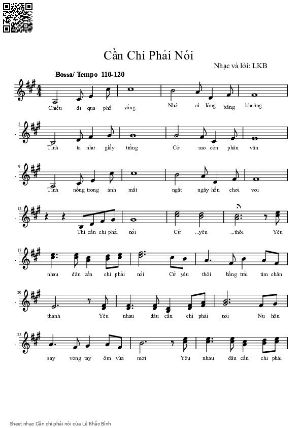 Sheet PDF of Cần chi phải nói