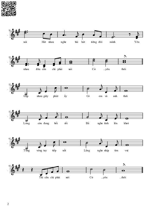 Page 2 of Sheet music PDF Cần chi phải nói - Lê Khắc Bình