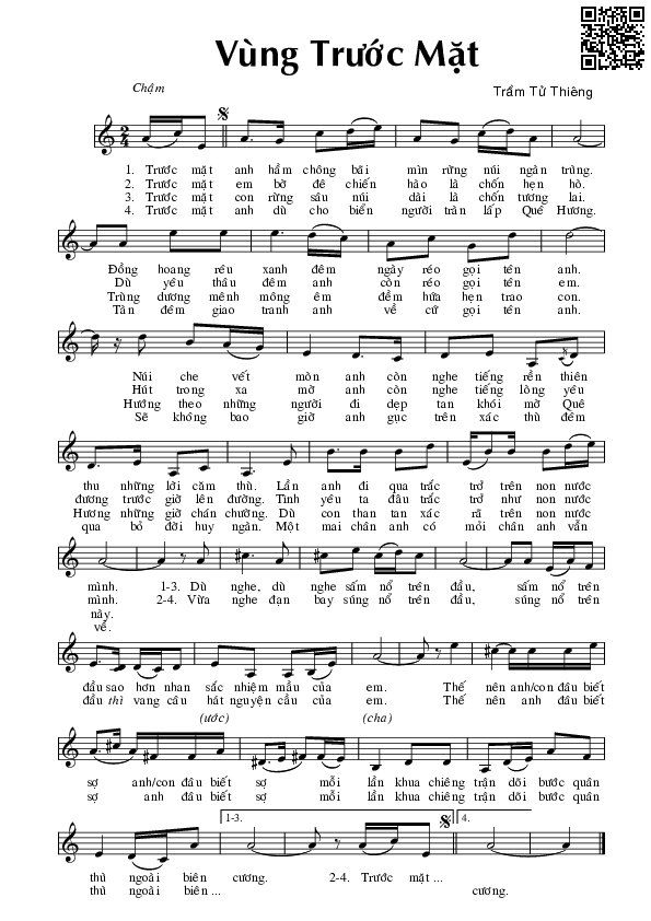 Page 5 of Sheet music PDF Vùng trước mặt - Trầm Tử Thiêng