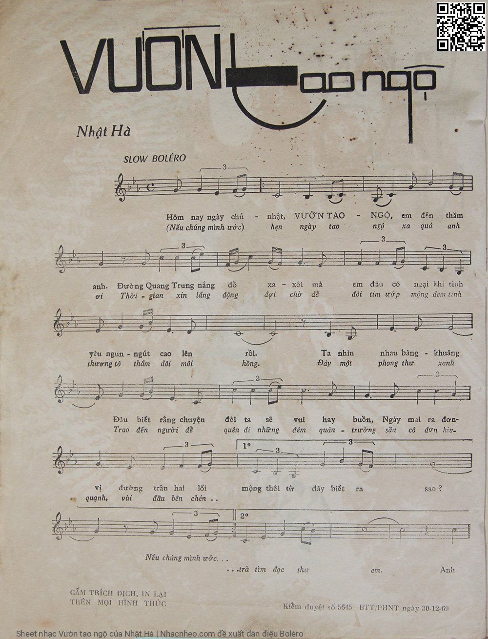 Page 2 of Sheet music PDF Vườn tao ngộ - Nhật Hà