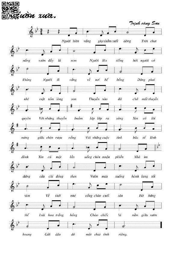 Page 2 of Sheet music PDF Vườn xưa - Trịnh Công Sơn