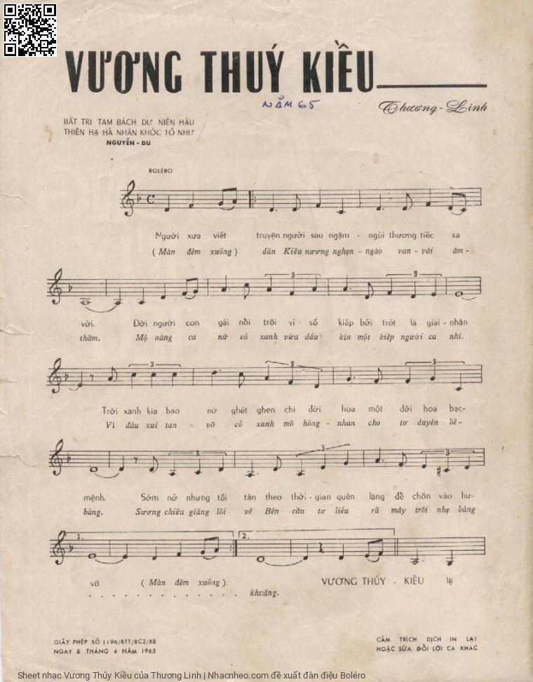Page 2 of Sheet music PDF Vương Thúy Kiều - Thương Linh