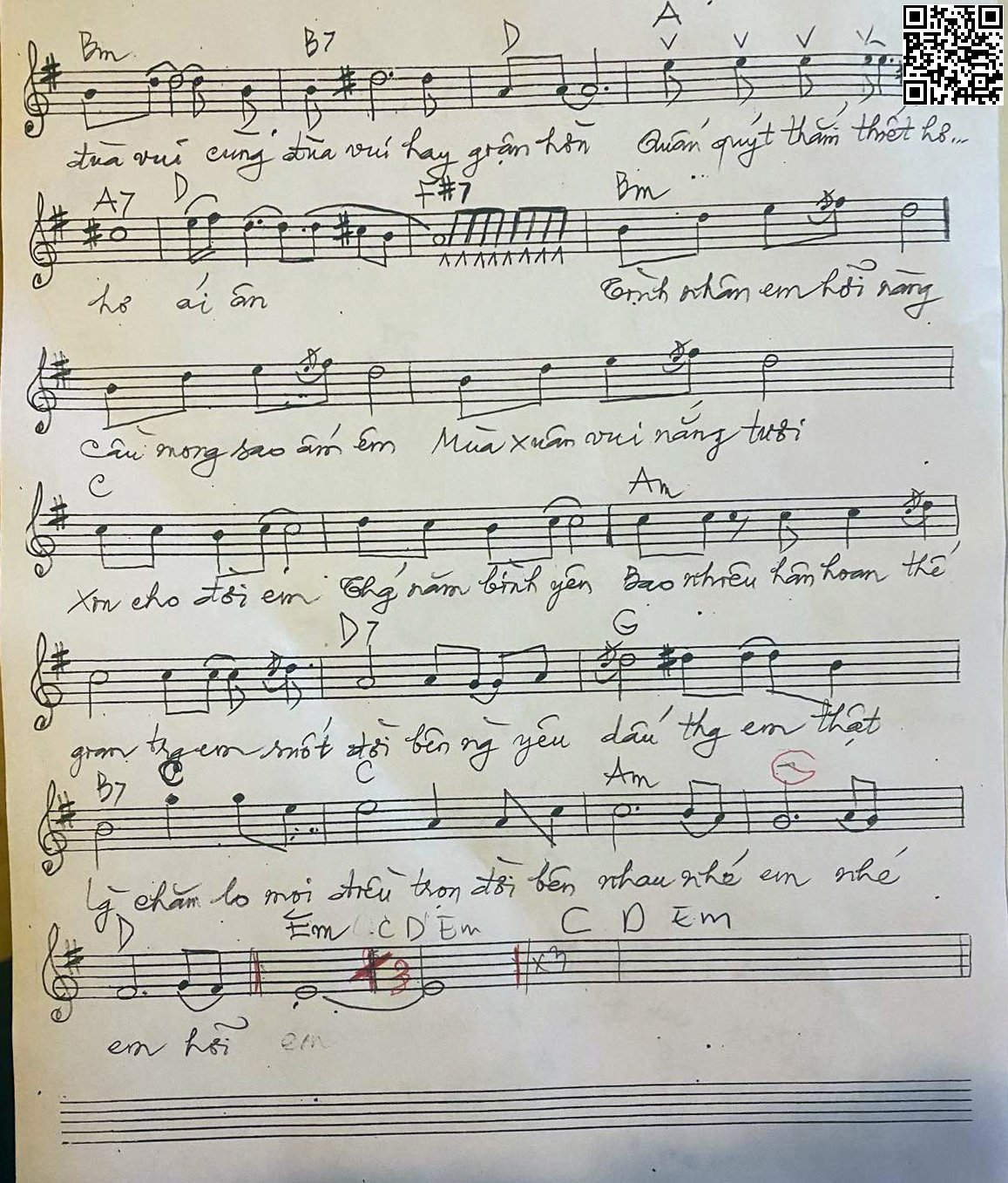 Page 2 of Sheet music PDF Xa - Đỗ Quang Màu