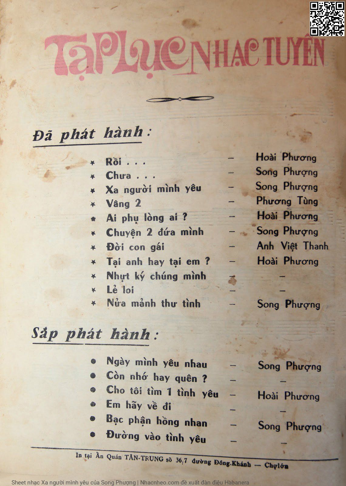Page 4 of Sheet music PDF Xa người mình yêu - Song Phượng