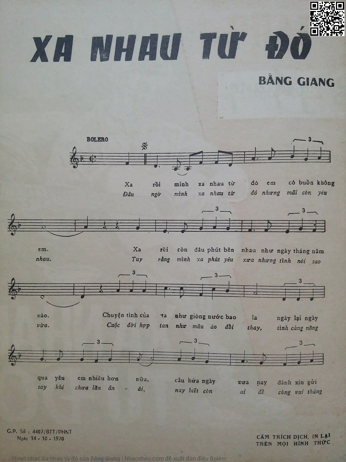 Page 2 of Sheet music PDF Xa nhau từ đó - Bằng Giang