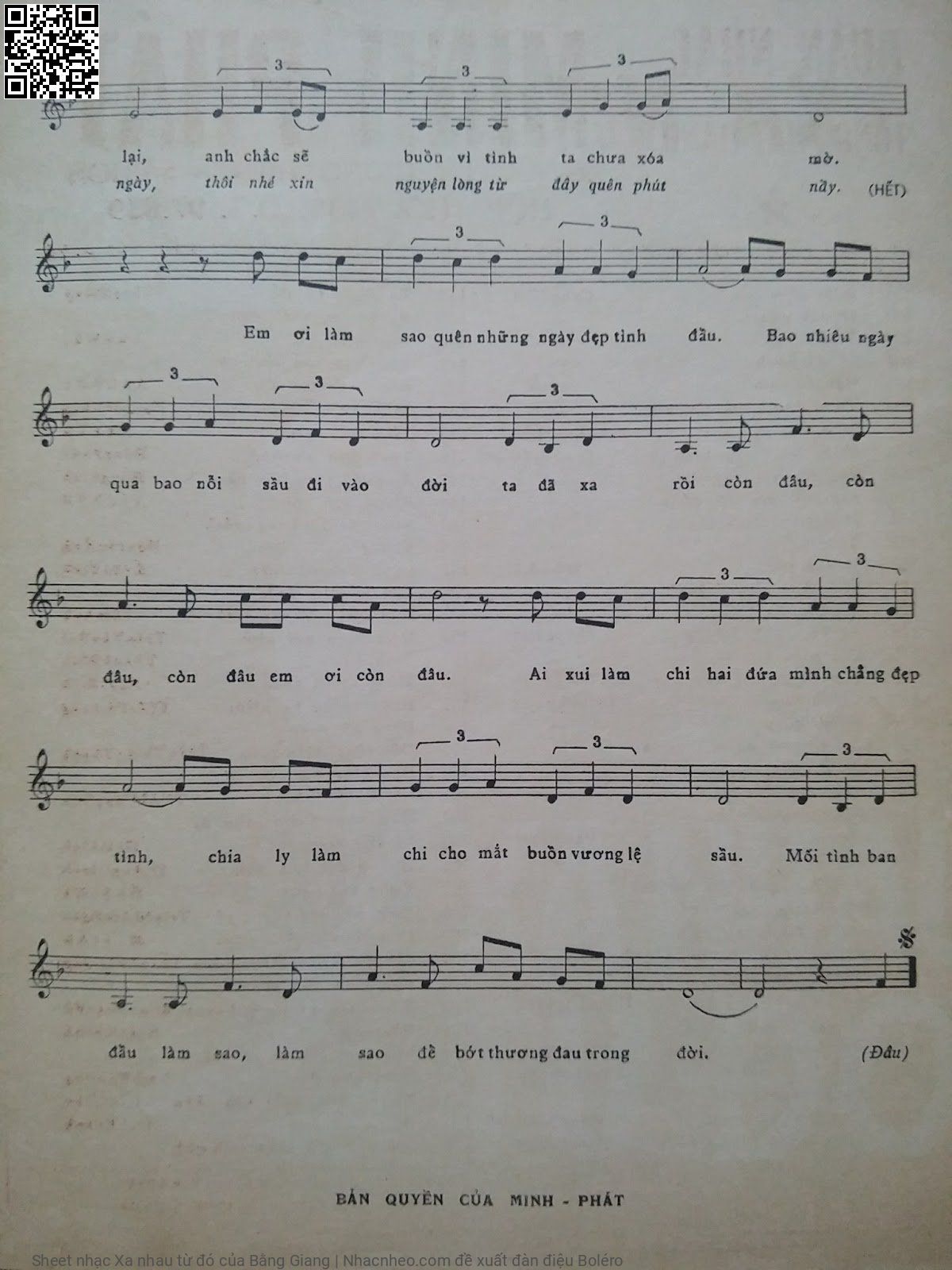Page 3 of Sheet music PDF Xa nhau từ đó - Bằng Giang