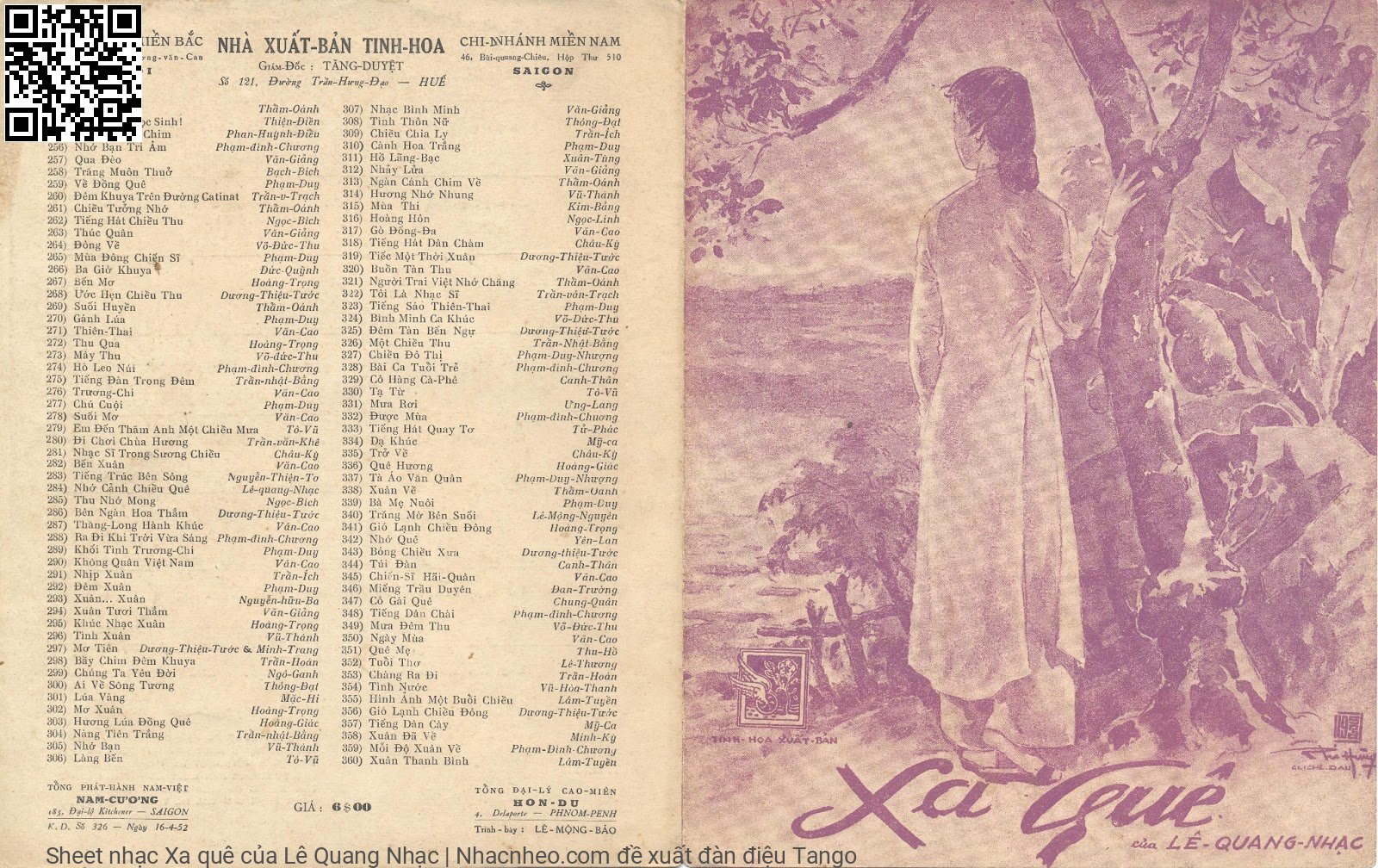 Sheet PDF of Xa quê - Lê Quang Nhạc